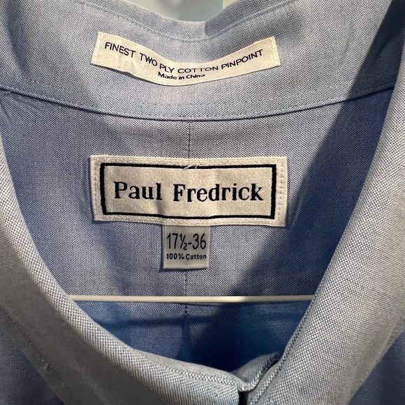 Men's Blue Oxford Style Long Sleeve Button Down Collar Dress Shirt - Picture 1 of 3